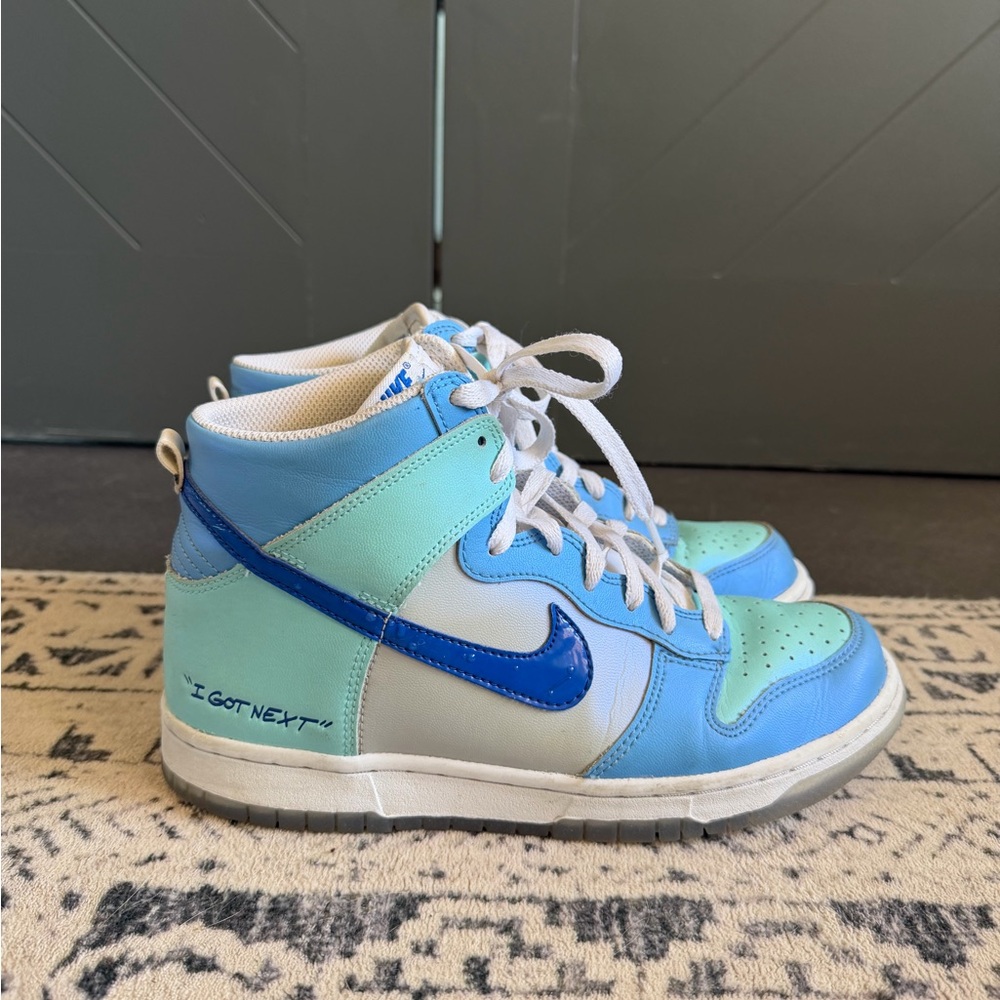 Nike Dunks Youth High-Top Sneakers in Light Blue & Mint